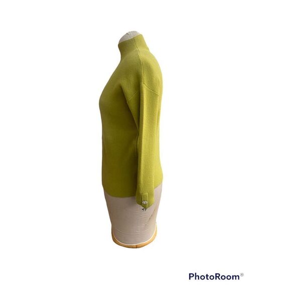 Tahari Mock Neck Sweater Sz. S Green Jeweled Buttons Holiday Party - Picture 5 of 10